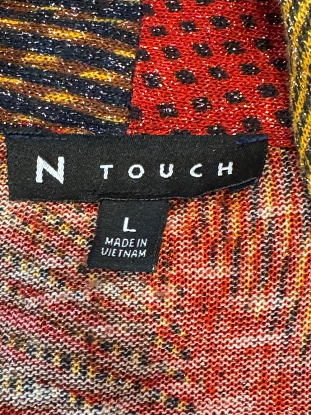 Red Multi-Color Patterned Tie-Front Women's Jacket - Picture 4 of 4